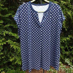 Lands' End Plus Sz-2X Soft Modal-Blend V-Neck Tee with Pleat & Side Slits